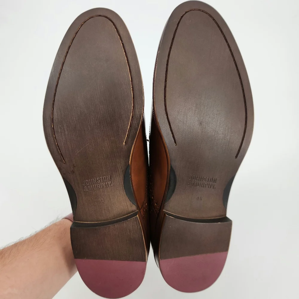 Johnston & Murphy Conard Cap Toe Men's Brown Leather Dress Shoes Size 9.5 M - Picture 15 of 16